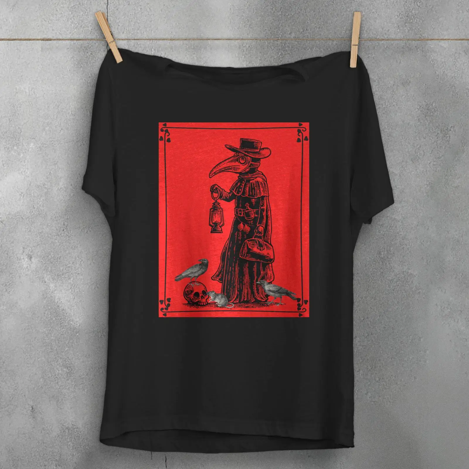 Vintage Fashion History - Camiseta Plague Doctor com estampa gótica