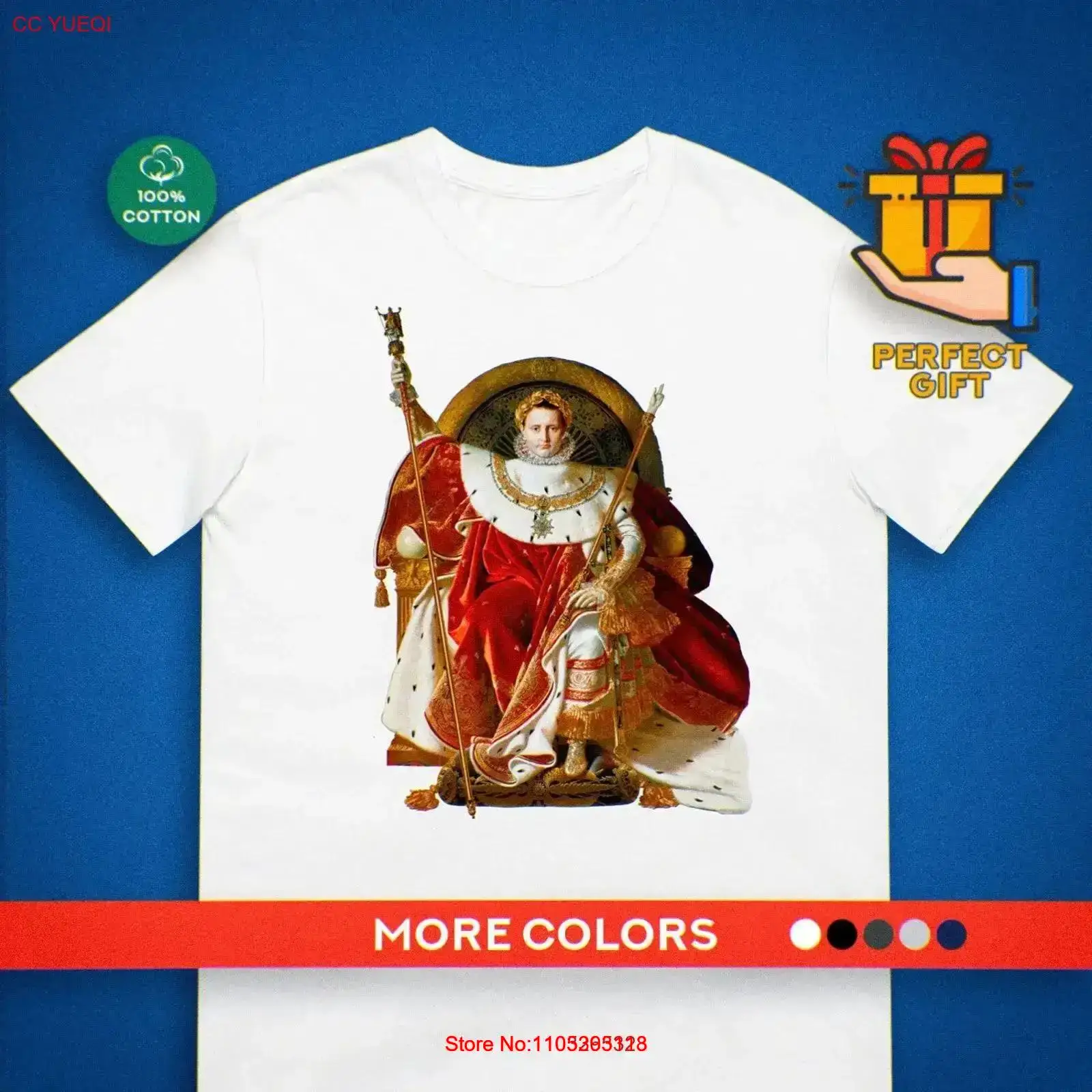 Vintage Fashion History - Camiseta Napoleão com Estampa de Pintura