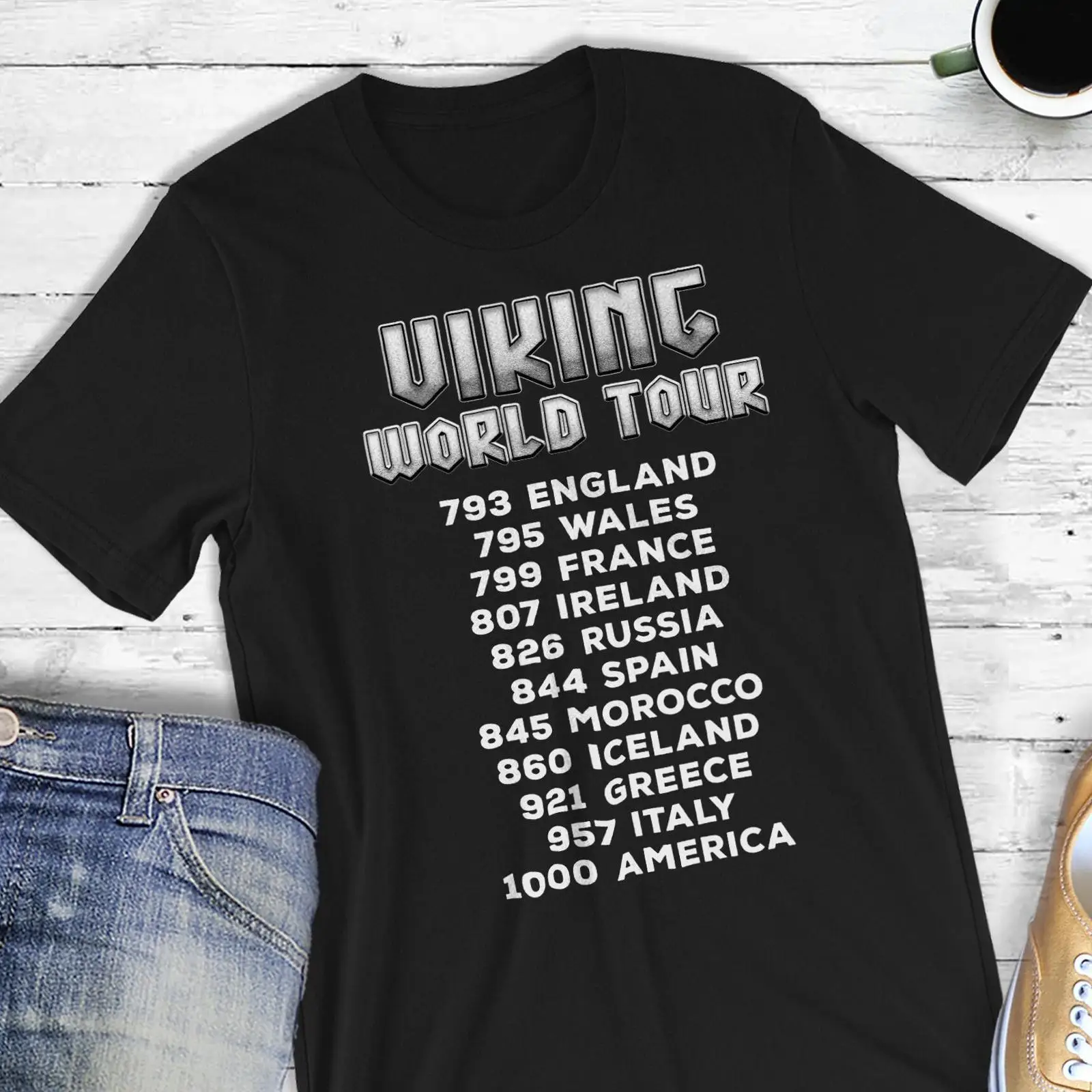 Vintage Fashion History - Camiseta Viking World Tour: Mitologia Nórdica