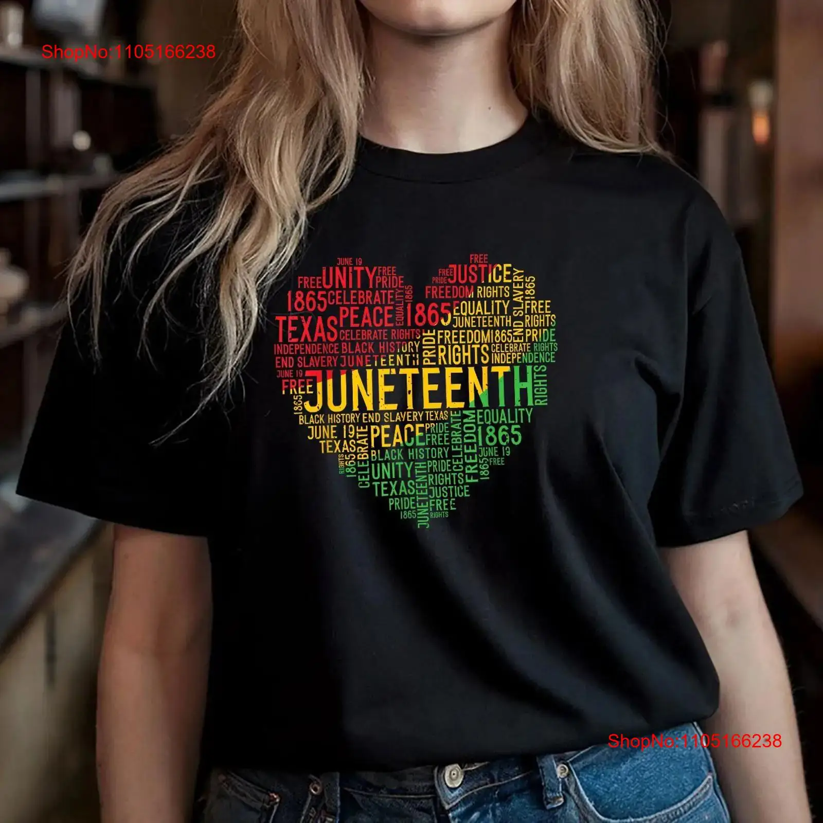 Vintage Fashion History - Juneteenth coração t camisa história negra