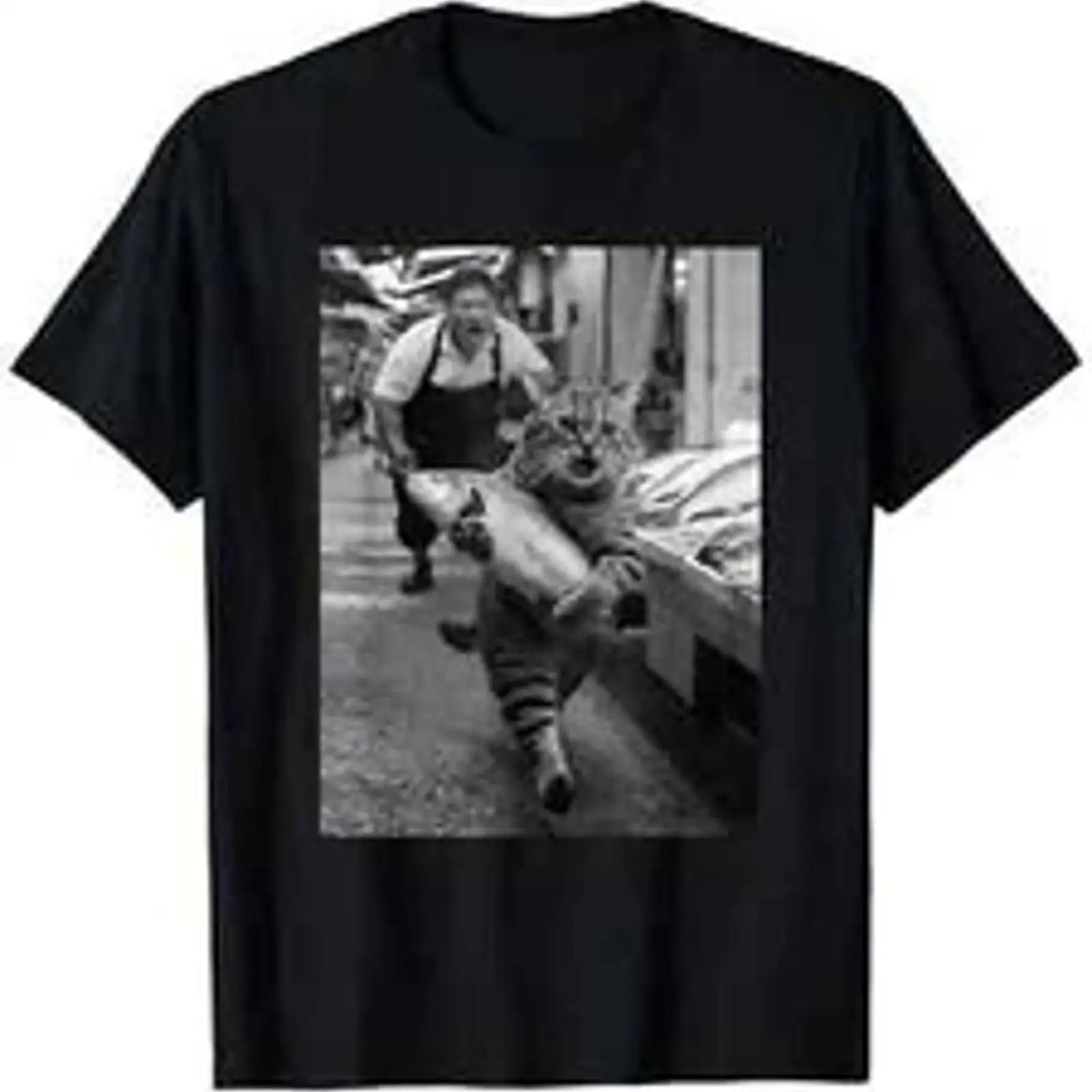 Vintage Fashion Market - Camiseta Meme Engraçada Gato Rouba Peixe