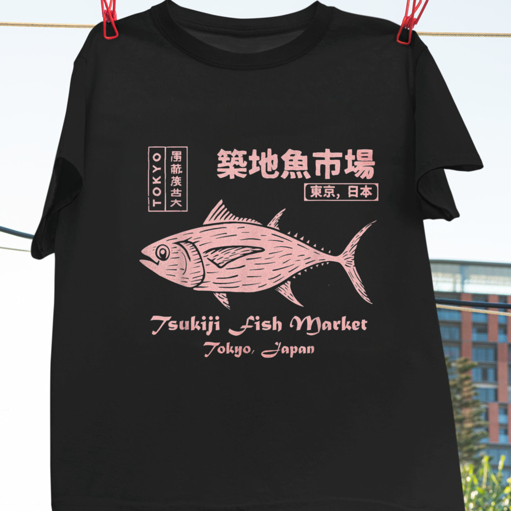 Camiseta Tsukiji Fish Market M - Vintage Fashion Market avaliação e preço